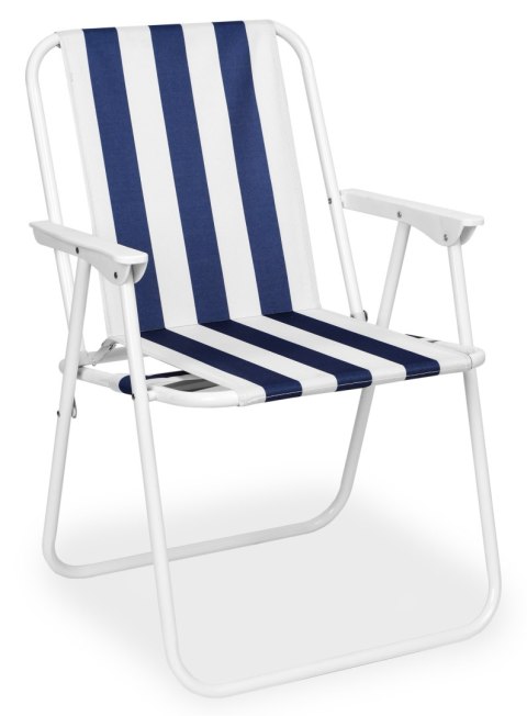 KRZESŁO TURYSTYCZNE SKŁADANE ALAN GRANATOWE PASKI