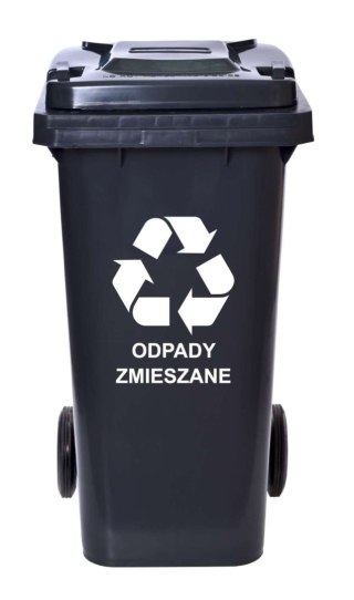 POJEMNIK NA ODPADY 120L KOSZ ŚMIETNIK CZARNY