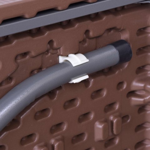 STÓŁ CATERINGOWY RATTAN SKŁADANY W WALIZKĘ 180 CM BRĄZOWY