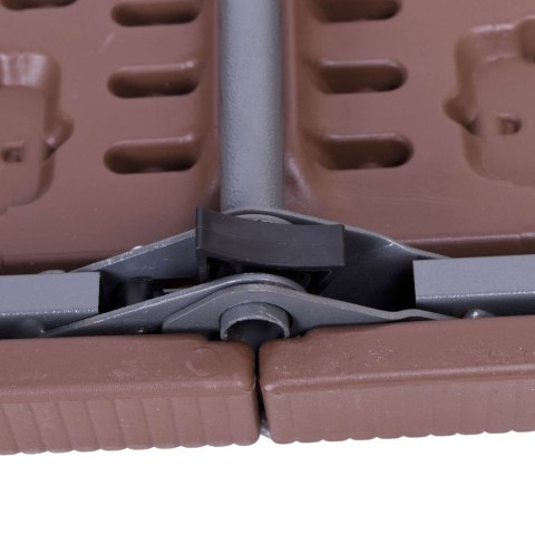 STÓŁ CATERINGOWY RATTAN SKŁADANY W WALIZKĘ 180 CM BRĄZOWY