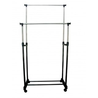 WIESZAK STOJĄCY NA KÓŁKACH IGA PODWÓJNY CZARNY