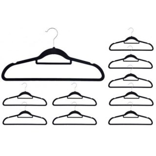 WIESZAK WELUROWY MAXI KOMPLET 10 SZT - CZARNY