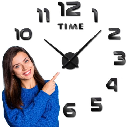 ZEGAR ŚCIENNY DIY NEPRI 65 - 130 CM - CZARNY 3D