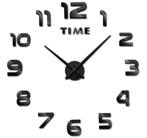 ZEGAR ŚCIENNY DIY NEPRI 65 - 130 CM - CZARNY 3D