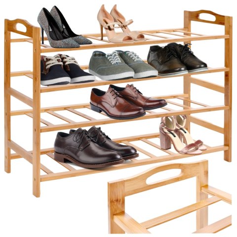 BAMBUSOWY REGAŁ NA BUTY 4 POZIOMY NERIA