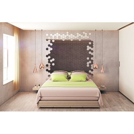 DEKORACYJNE LUSTRO AKRYLOWE HEX - SREBRNE