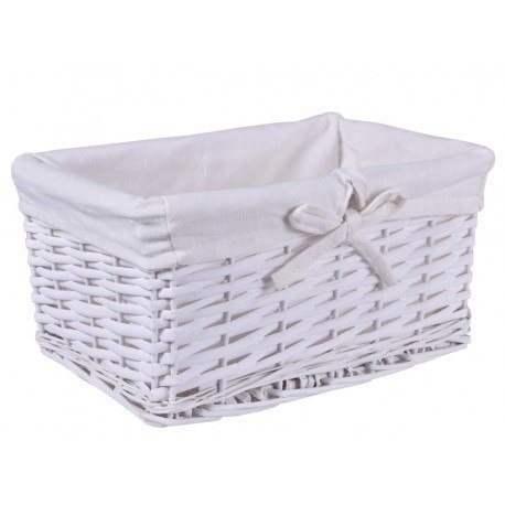 KOSZYK WIKLINOWY 30X20X15 - BIAŁY