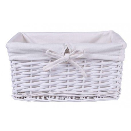 KOSZYK WIKLINOWY 30X20X15 - BIAŁY