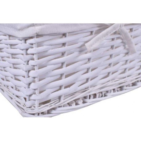 KOSZYK WIKLINOWY 30X20X15 - BIAŁY