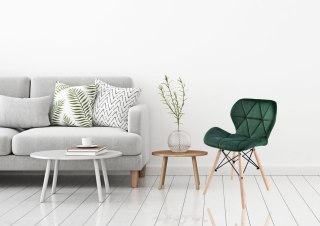 KRZESŁO TAPICEROWANE MURET VELVET AKSAMITNY CIEMNOZIELONY