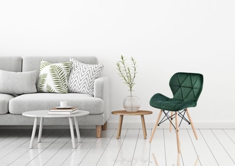 KRZESŁO TAPICEROWANE MURET VELVET AKSAMITNY CIEMNOZIELONY