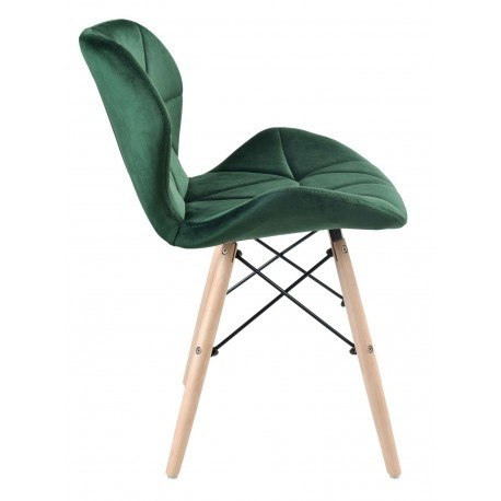 KRZESŁO TAPICEROWANE MURET VELVET AKSAMITNY CIEMNOZIELONY