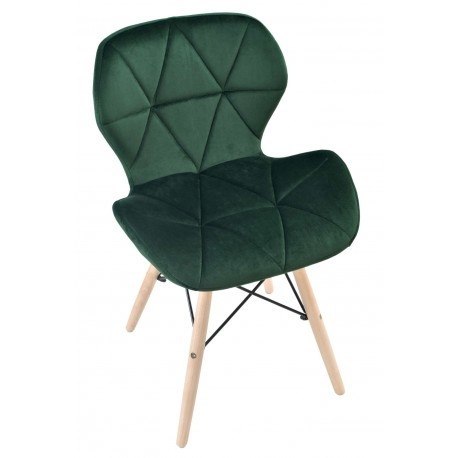 KRZESŁO TAPICEROWANE MURET VELVET AKSAMITNY CIEMNOZIELONY