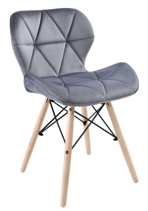 KRZESŁO TAPICEROWANE MURET VELVET AKSAMITNY GRAFITOWY