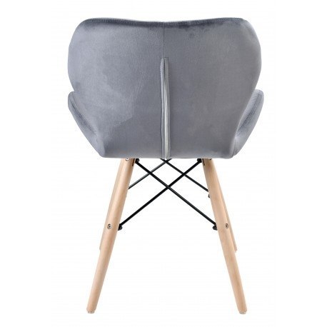 KRZESŁO TAPICEROWANE MURET VELVET AKSAMITNY GRAFITOWY