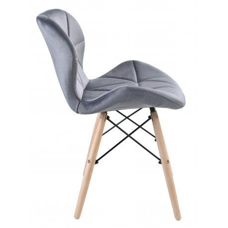 KRZESŁO TAPICEROWANE MURET VELVET AKSAMITNY GRAFITOWY