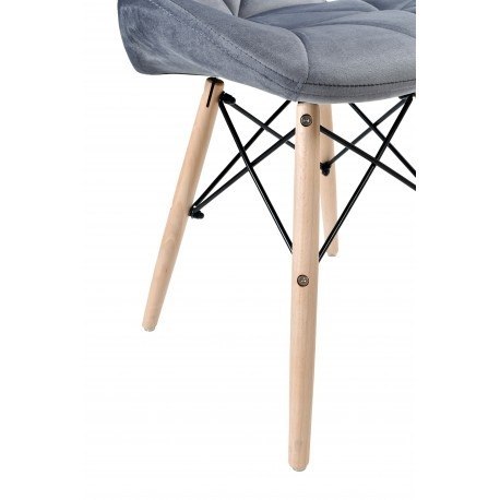 KRZESŁO TAPICEROWANE MURET VELVET AKSAMITNY GRAFITOWY