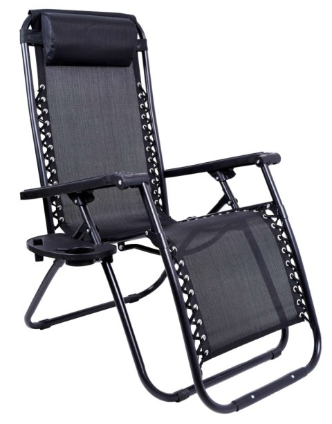 LEŻAK OGRODOWY ORION ZERO GRAVITY CZARNY