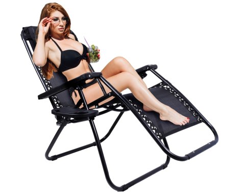 LEŻAK OGRODOWY ORION ZERO GRAVITY CZARNY