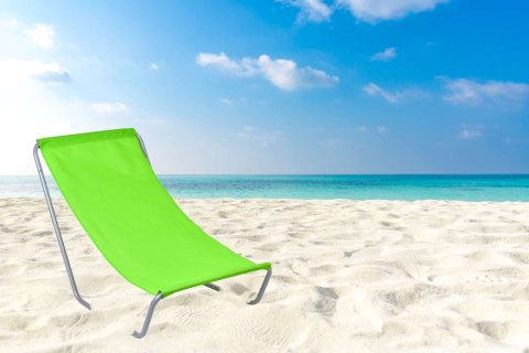 LEŻAK TURYSTYCZNY PLAŻOWY SKŁADANY OLEK - LIMONKA