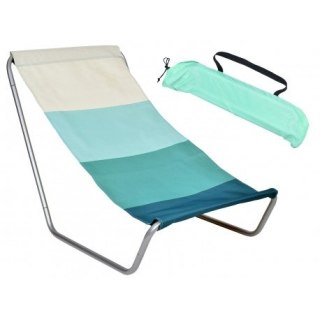 LEŻAK TURYSTYCZNY PLAŻOWY SKŁADANY OLEK - NIEBIESKIE PASY