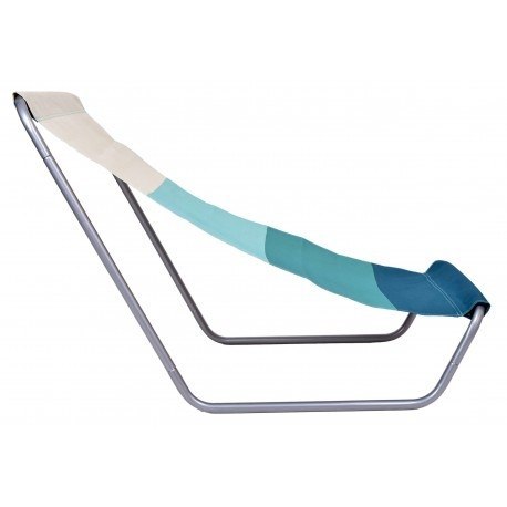 LEŻAK TURYSTYCZNY PLAŻOWY SKŁADANY OLEK - NIEBIESKIE PASY