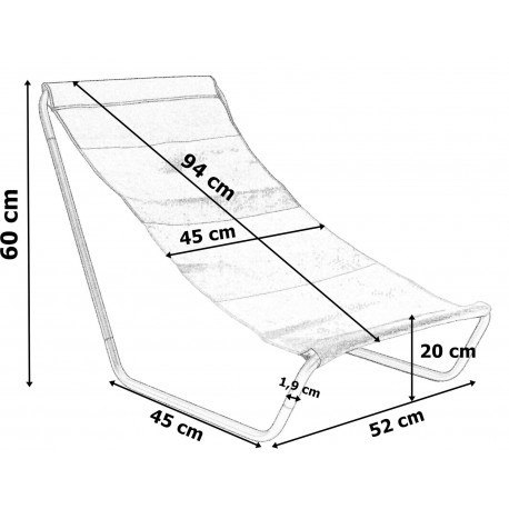 LEŻAK TURYSTYCZNY PLAŻOWY SKŁADANY OLEK - NIEBIESKIE PASY