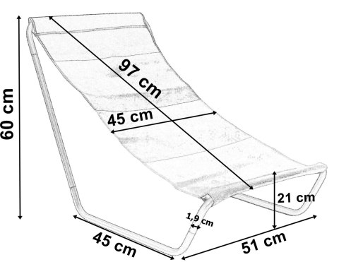 LEŻAK TURYSTYCZNY PLAŻOWY SKŁADANY OLEK - POMARAŃCZOWE PASY