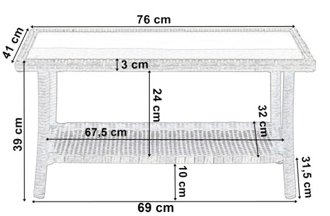 MEBLE OGRODOWE ZESTAW KALINA POPIELATY