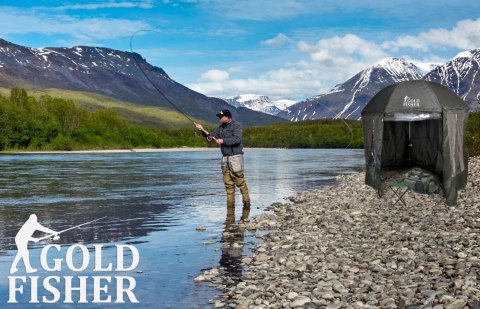 PARASOL WĘDKARSKI NAMIOT Z OSŁONĄ JUKON CIEMNOZIELONY