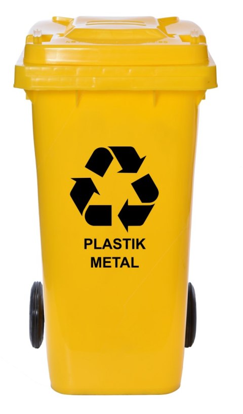POJEMNIK NA ODPADY 120L KOSZ ŚMIETNIK ŻÓŁTY