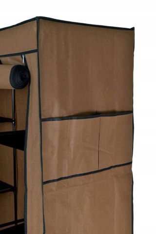 SZAFA TEKSTYLNA Z 10 PÓŁKAMI MIRA MAXI - CIEMNY BRĄZ