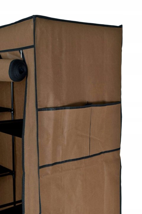 SZAFA TEKSTYLNA Z 10 PÓŁKAMI MIRA MAXI - CIEMNY BRĄZ