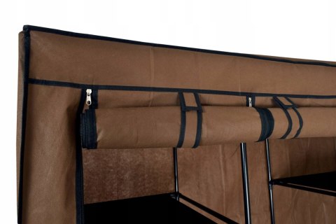 SZAFA TEKSTYLNA Z 10 PÓŁKAMI MIRA MAXI - CIEMNY BRĄZ