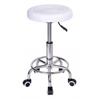 TABORET FRYZJERSKI KOSMETYCZNY MONZA BIAŁY
