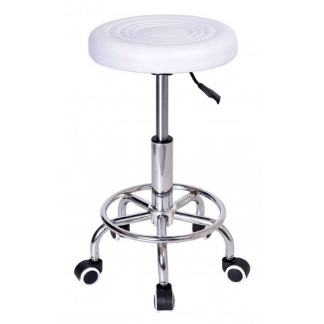 TABORET FRYZJERSKI KOSMETYCZNY MONZA BIAŁY