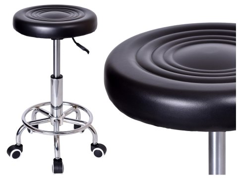 TABORET FRYZJERSKI KOSMETYCZNY MONZA CZARNY