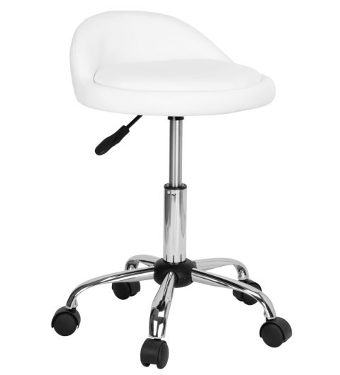 TABORET KOSMETYCZNY FRYZJERSKI LOMO BIAŁY