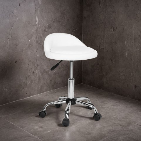 TABORET KOSMETYCZNY FRYZJERSKI LOMO BIAŁY