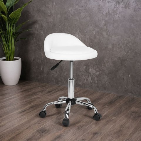 TABORET KOSMETYCZNY FRYZJERSKI LOMO BIAŁY