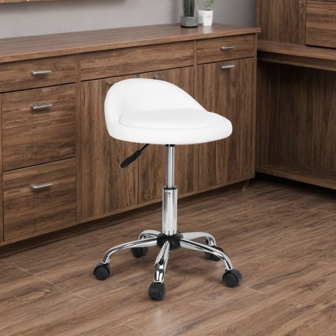 TABORET KOSMETYCZNY FRYZJERSKI LOMO BIAŁY