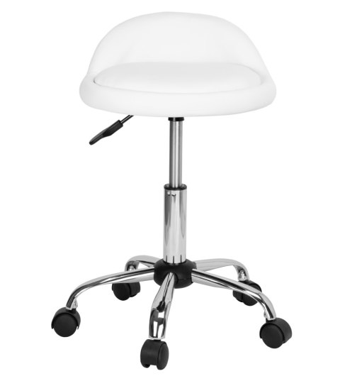 TABORET KOSMETYCZNY FRYZJERSKI LOMO BIAŁY