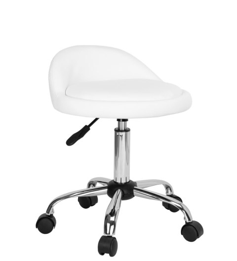 TABORET KOSMETYCZNY FRYZJERSKI LOMO BIAŁY