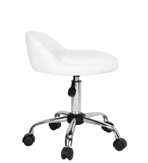 TABORET KOSMETYCZNY FRYZJERSKI LOMO BIAŁY