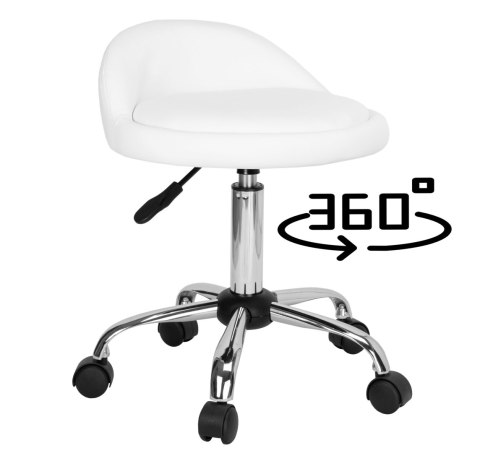 TABORET KOSMETYCZNY FRYZJERSKI LOMO BIAŁY