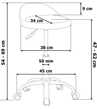 TABORET KOSMETYCZNY FRYZJERSKI LOMO CZARNY