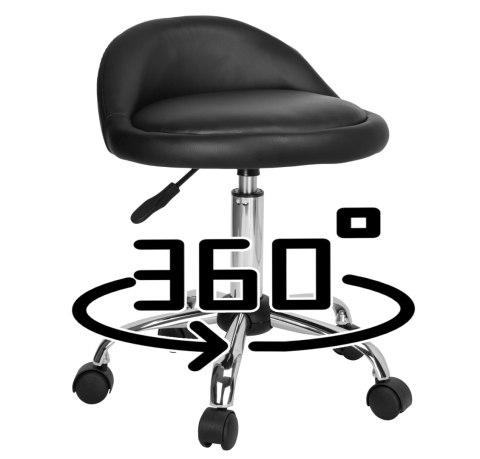 TABORET KOSMETYCZNY FRYZJERSKI LOMO CZARNY