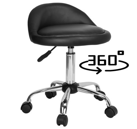 TABORET KOSMETYCZNY FRYZJERSKI LOMO CZARNY