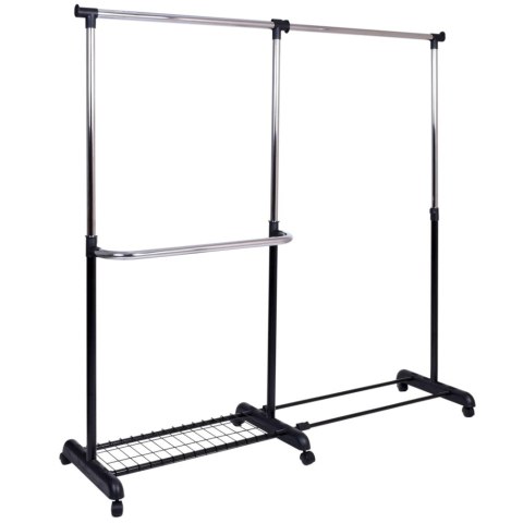 WIESZAK MOBILNY NA KÓŁKACH STOJĄCY RUFO CZARNY