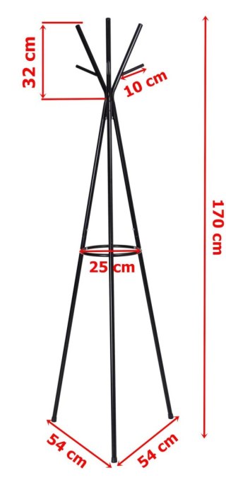 WIESZAK STOJĄCY ENZO - CZARNY